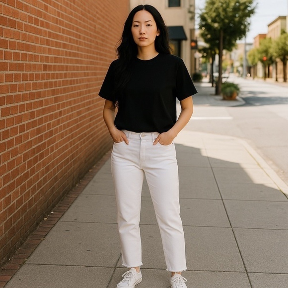 Vince Camuto White Cropped Ankle Jeans
